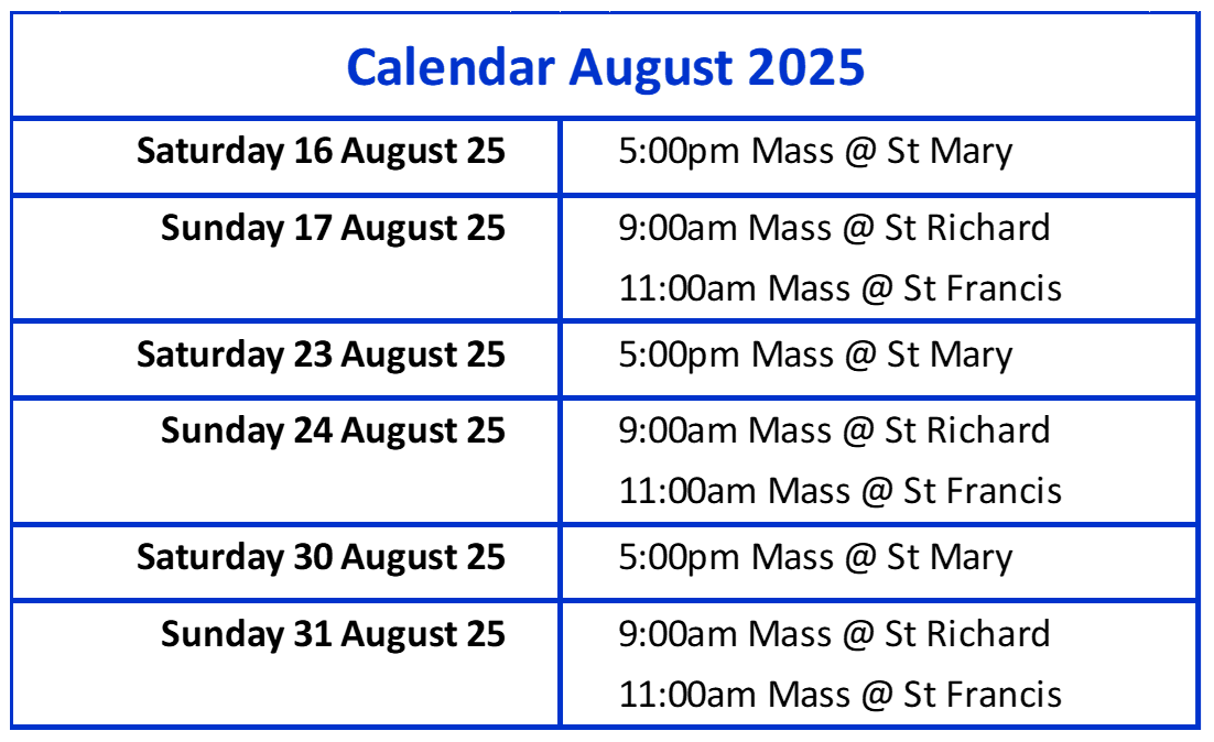 August Calendar a